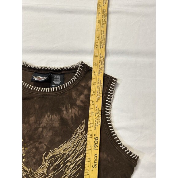 Harley Davidson Women's Rhinestone Tank Top Size Large H3 - Picture 4 of 7